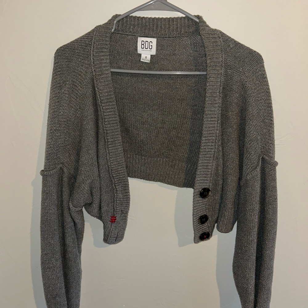BDG Charcoal Gray Women's Cropped Cardigan